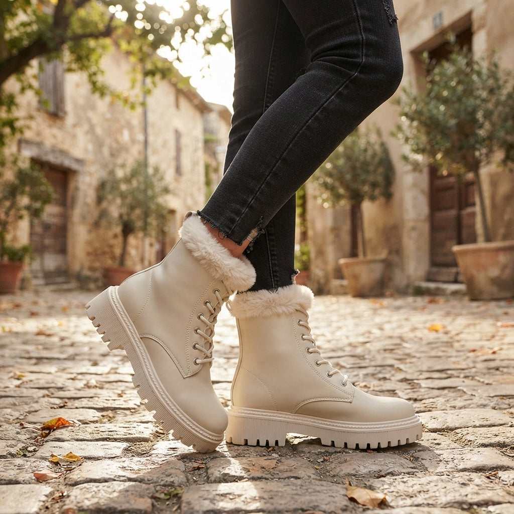 Genevieve | Cozy Fur-Lined Platform Ankle Boots for Women