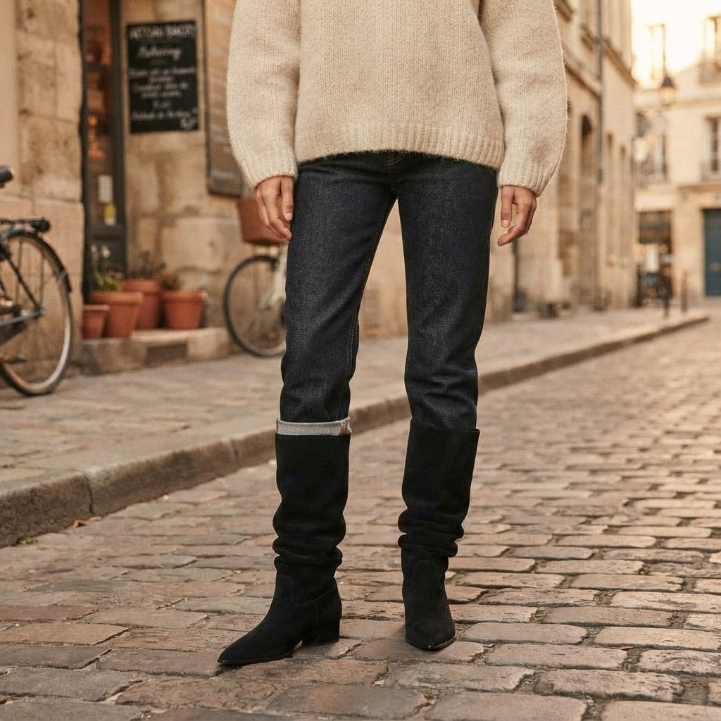 Octavia | Elegant Slouchy Faux Suede Knee High Boots for Women