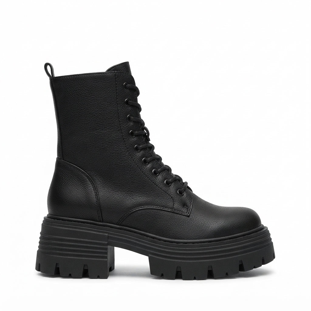 Petra | Sturdy Lace-Up Platform Combat Boots for Women