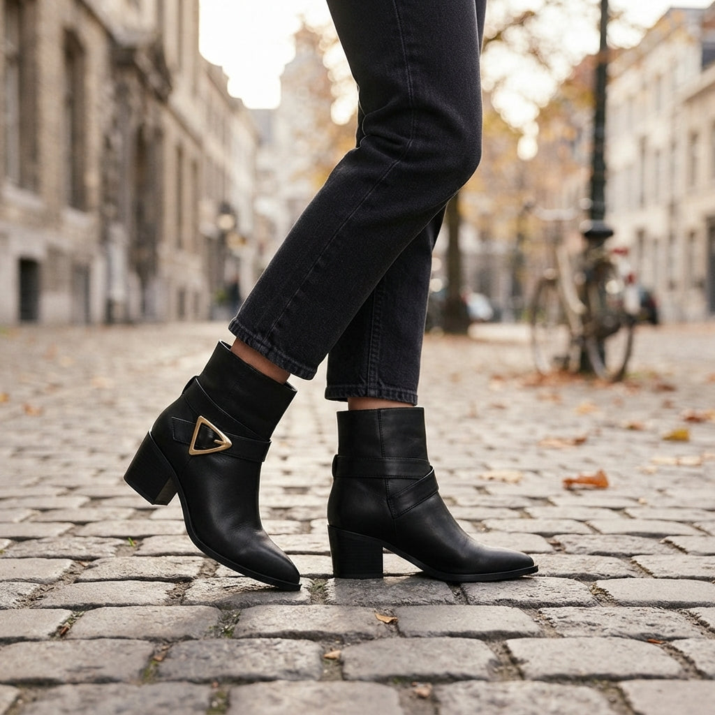 Rosamund | Refined Pointed Toe Heeled Ankle Boots for Women