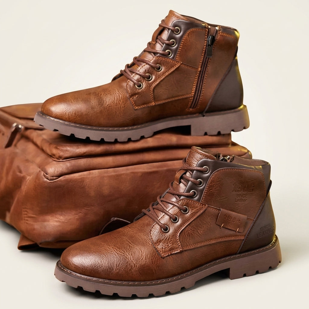 Mason | Durable Leather Lace-Up Combat Boots for Men
