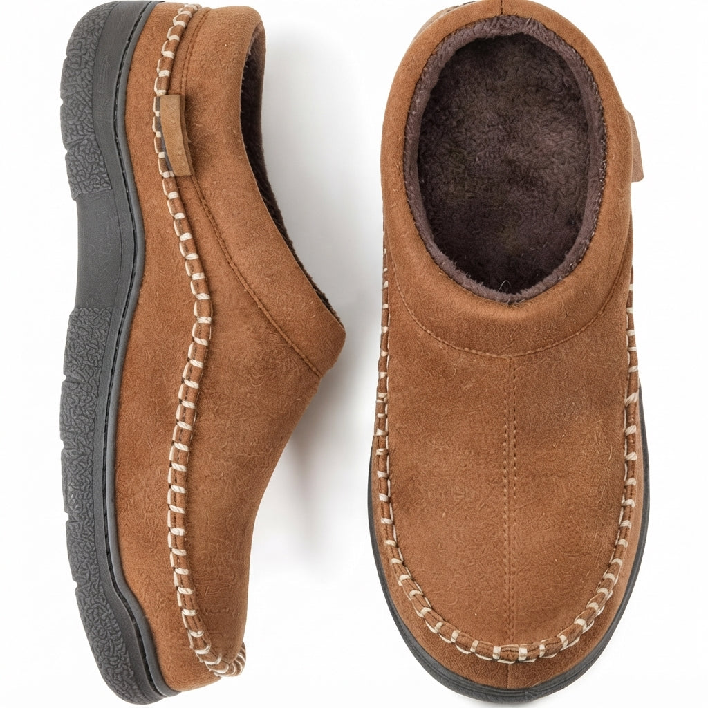 Oliver | Cozy Wide Fit Suede Moccasin Slippers for Men