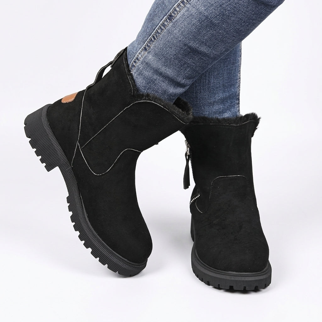 Hattie | Cozy Faux Fur Cuff Suede Ankle Boots