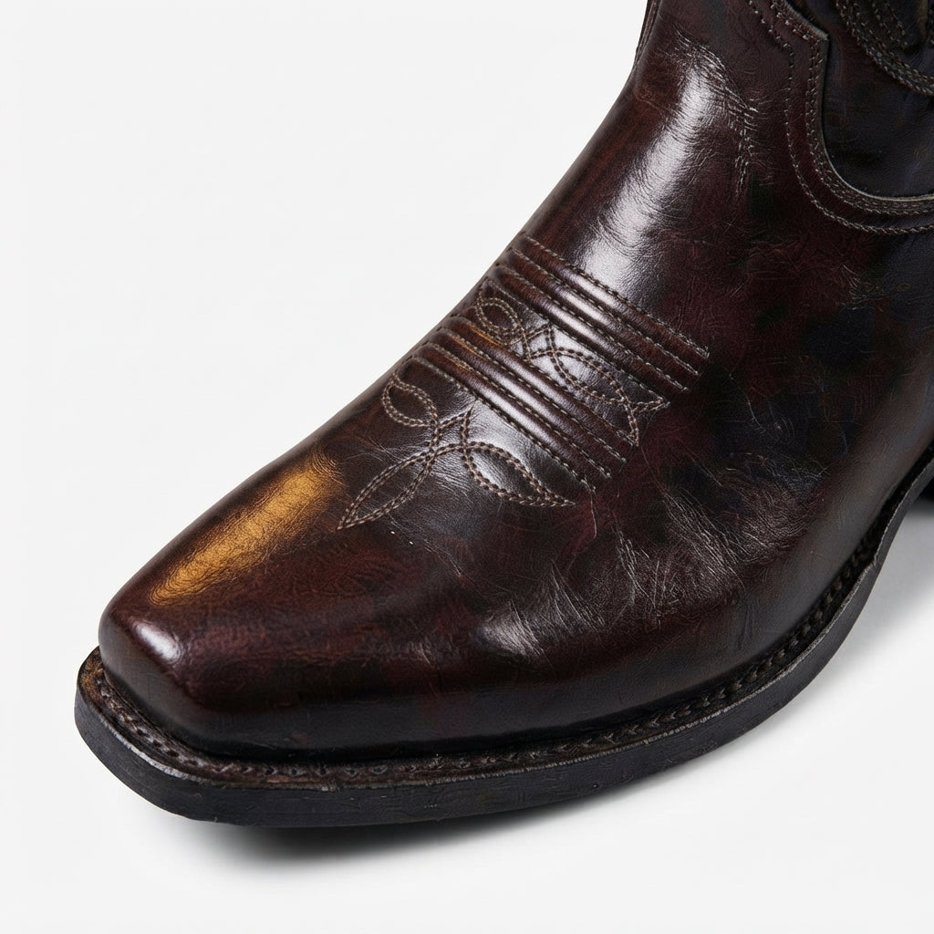 Pryor | Vintage Heeled Leather Cowboy Boots for Men