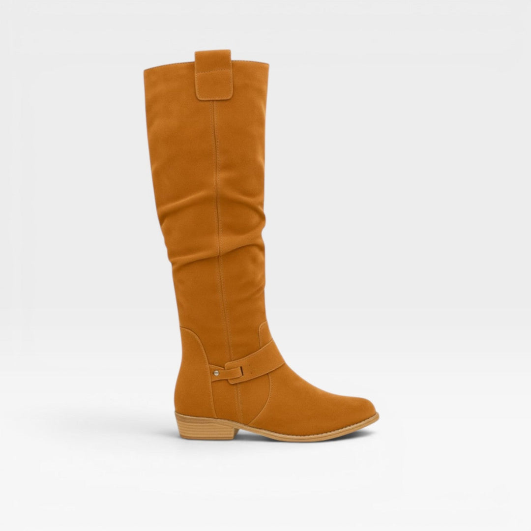 Xanthe | Elegant Suede Knee High Block Heel Boots