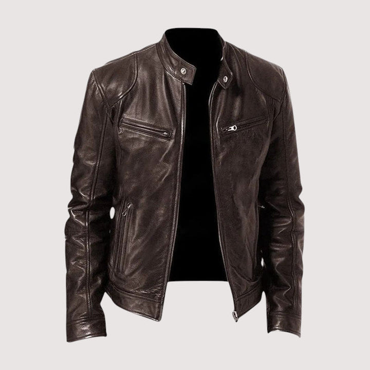 Nash | Sleek Leather Jacket for Men's Refined Outerwear