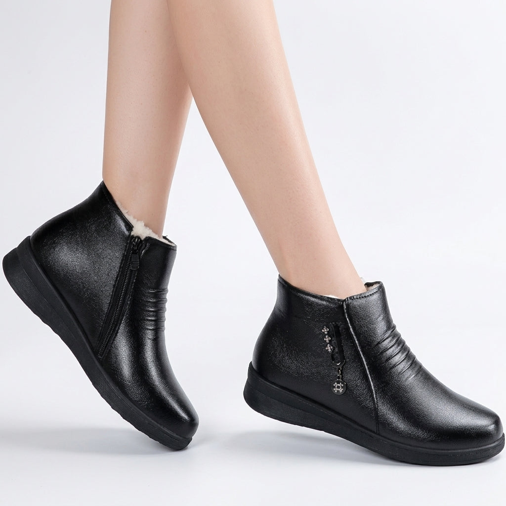 Freya | Warm Fur-Lined Winter Ankle Boots for Women