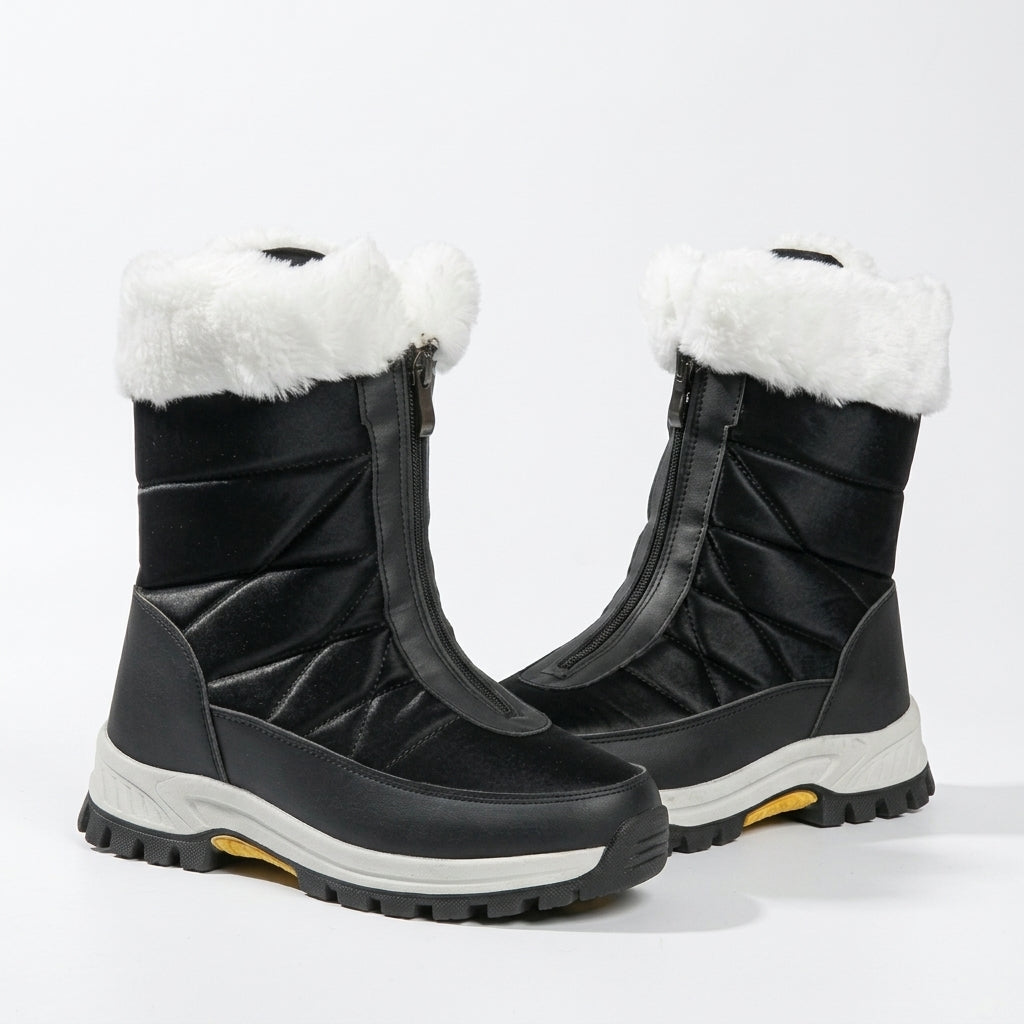 Freya | Durable Faux Fur Trim Snow Boots for Women