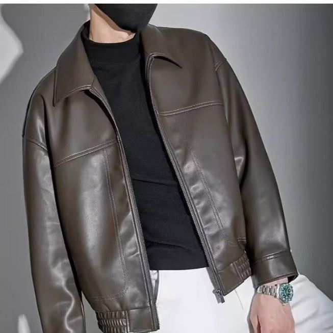 Finnick | Elegant Slim-Fit Leather Jacket for Men