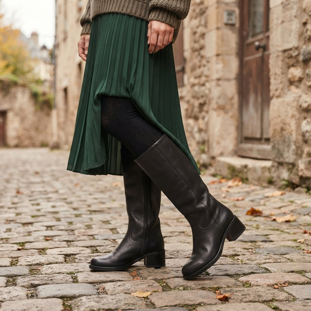 Beatrice | Classic Block Heel Knee High Riding Boots
