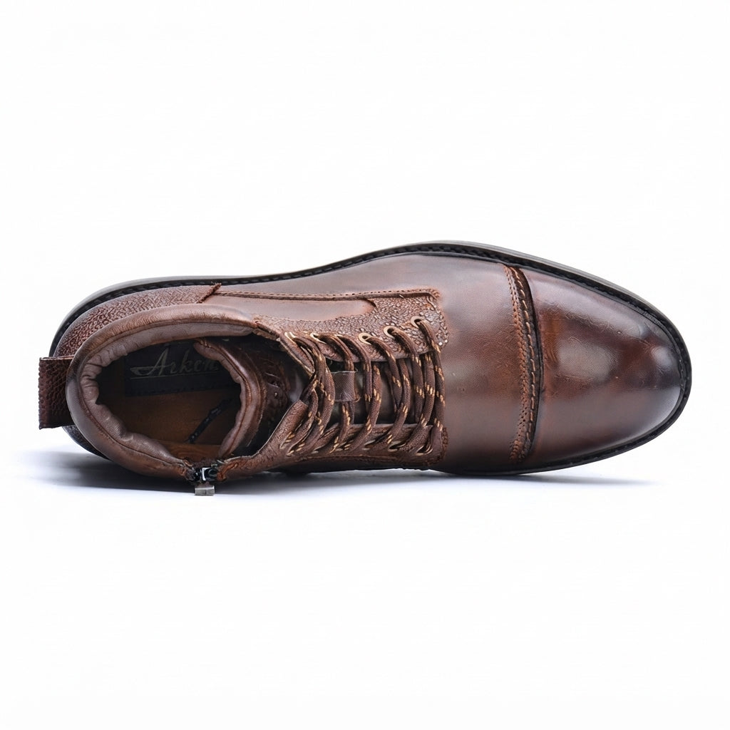 Conan | Sturdy Leather Lace-Up Combat Boots for Men