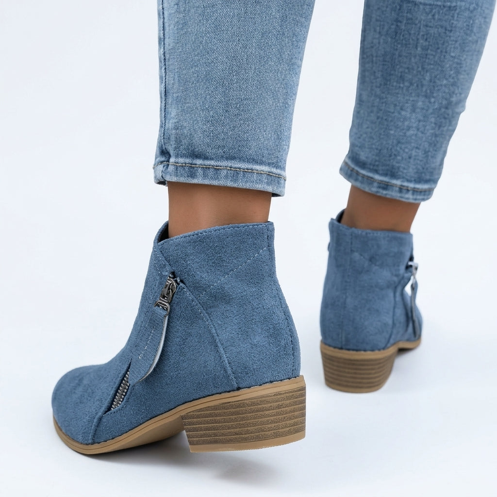 Harper | Casual Zip-Up Heeled Ankle Boots for Women