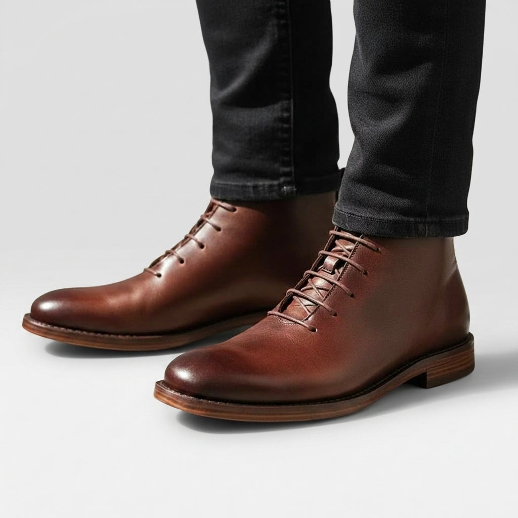 Alistair | Timeless Leather Lace-Up Ankle Boots for Men