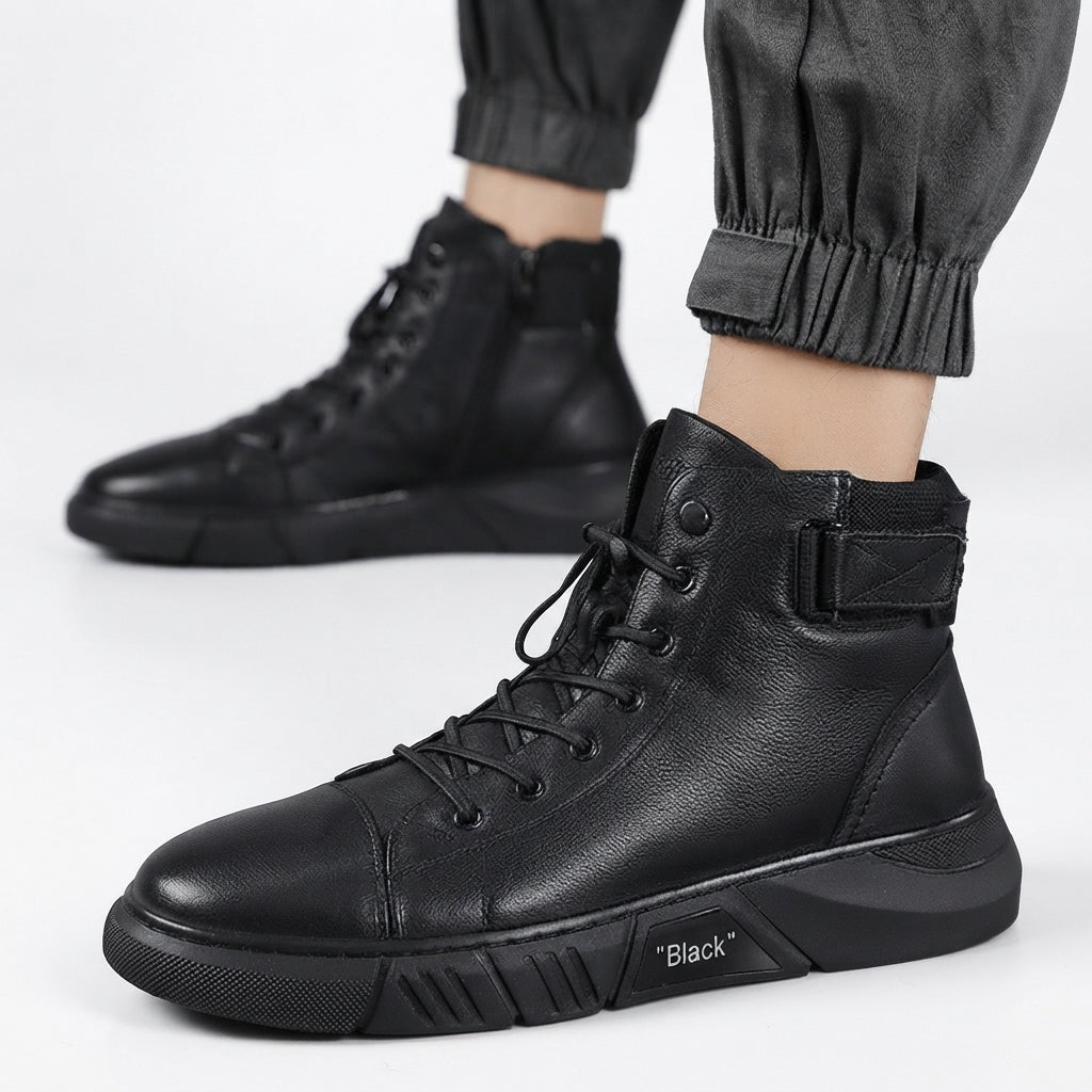 Mason | Comfortable Leather Lace-Up Ankle Boots for Men