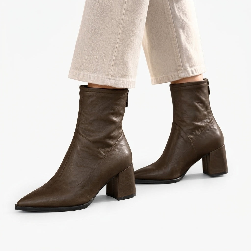 Beatrix | Timeless Pointed Toe Block Heel Ankle Boots for Women