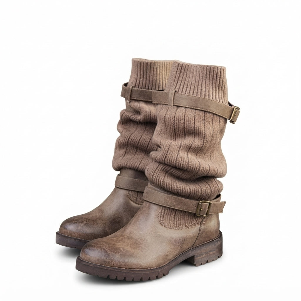 Isla | Cozy Slouch Knit Sock Winter Boots for Women