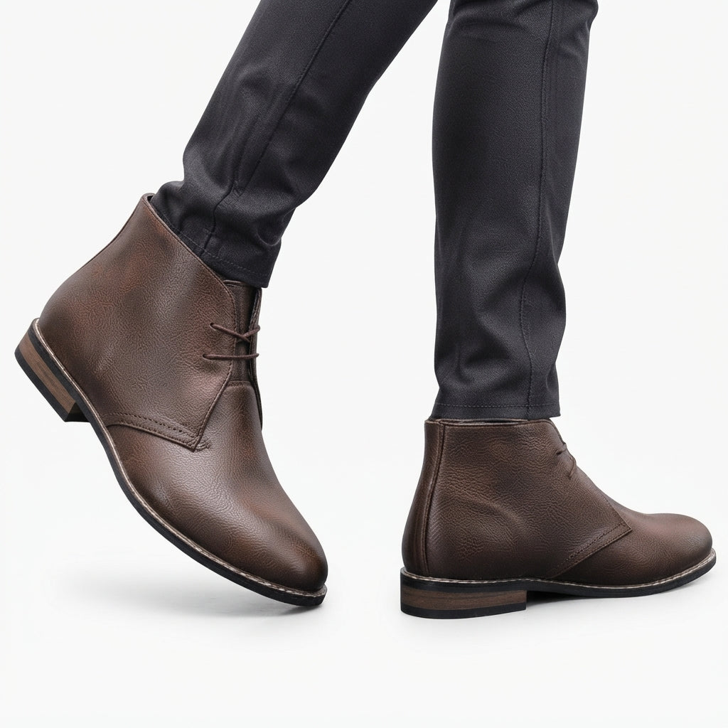 Stanley | Practical Leather Chukka Ankle Boots for Men