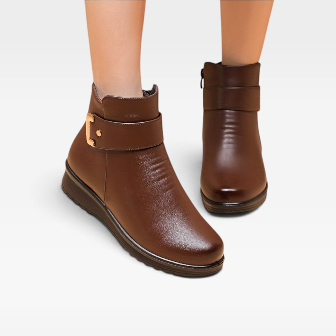 Rosamund | Supportive Orthopedic Leather Ankle Boots Women