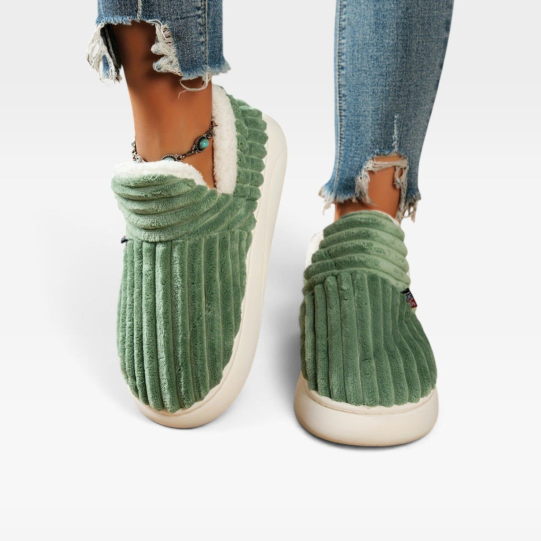 Millicent | Cozy Fleece-Lined Corduroy Slipper Boots Women