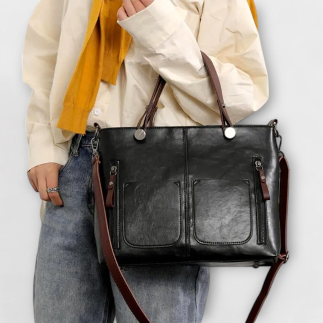 Lora | Classic Leather Tote Bag for Women