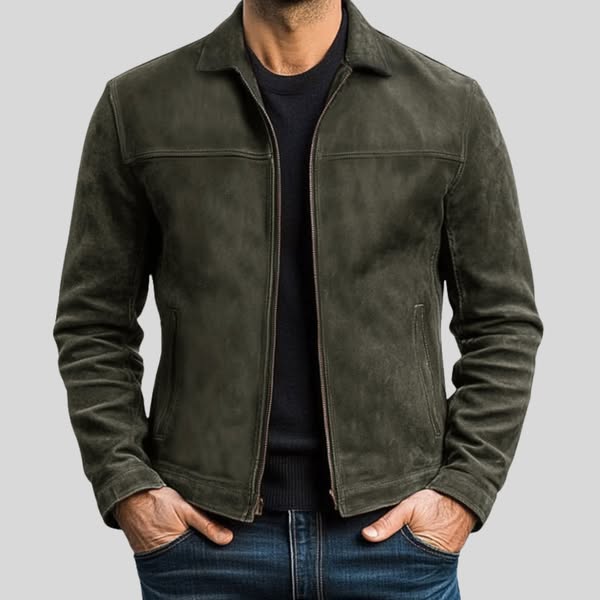 Dominic | Sharp Zip-Up Leather Jacket for Men