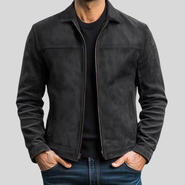 Dominic | Sharp Zip-Up Leather Jacket for Men