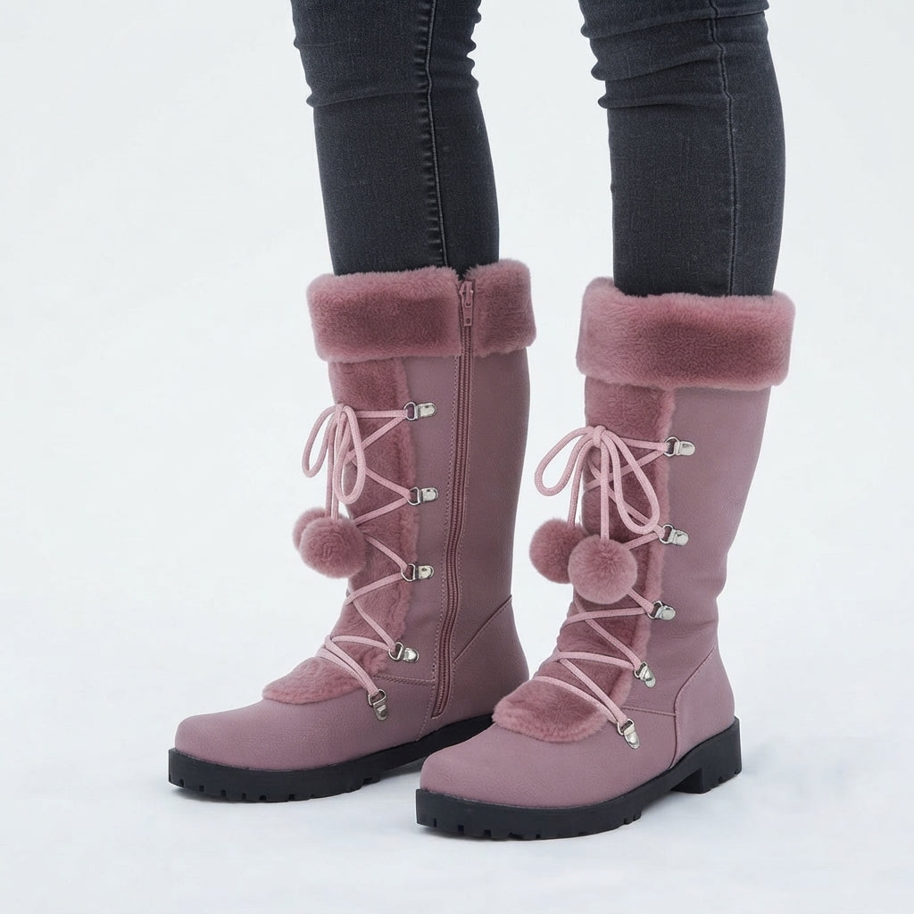 Isla | Warm Lace-Up Mid Calf Snow Boots for Women