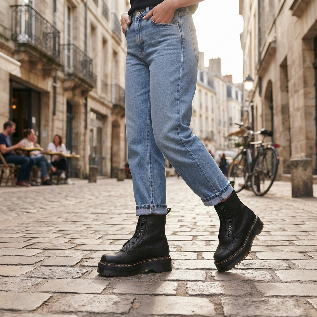 Harper | Sturdy Chunky Platform Combat Ankle Boots for Women