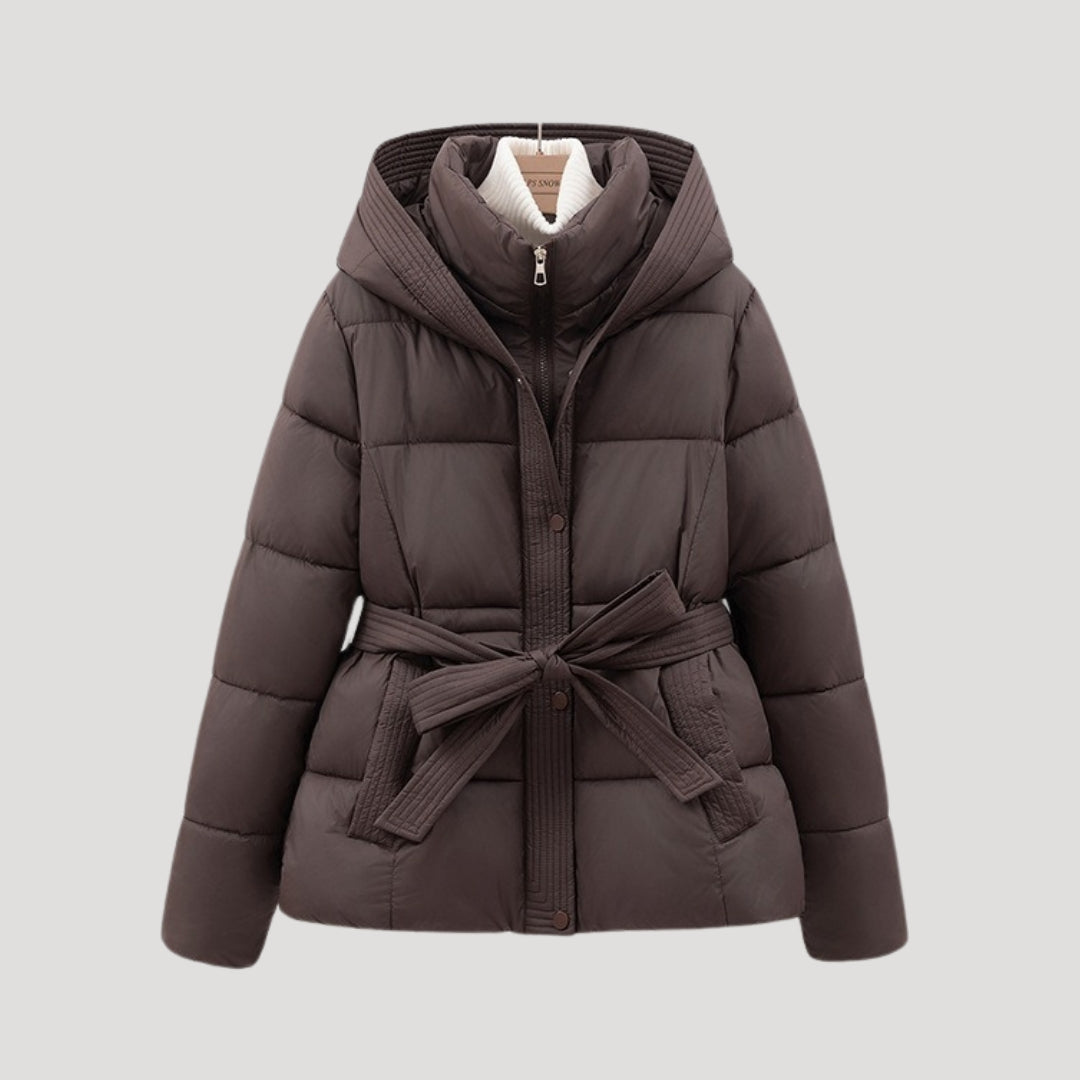 Eleanora | Warm Belted Hooded Puffer Jacket