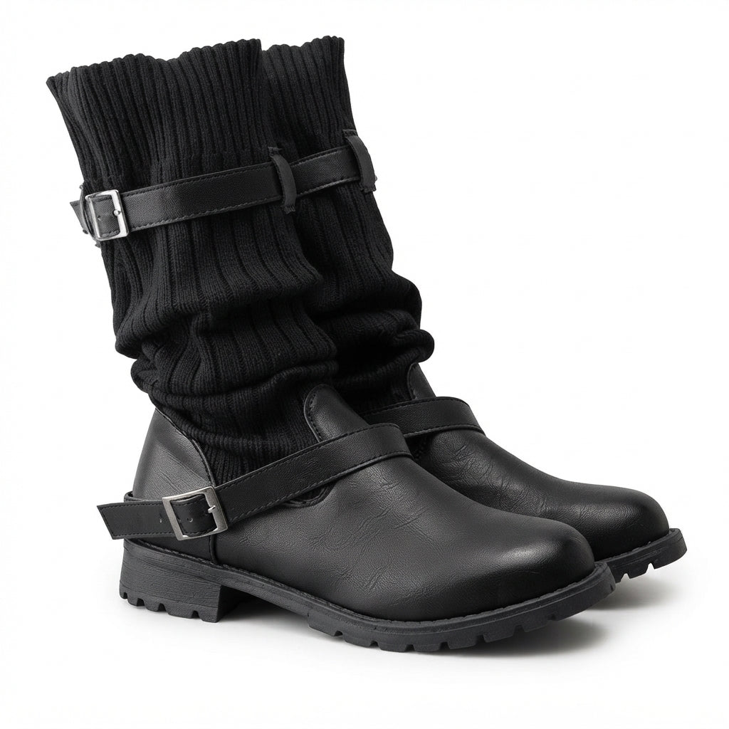 Isla | Cozy Slouch Knit Sock Winter Boots for Women
