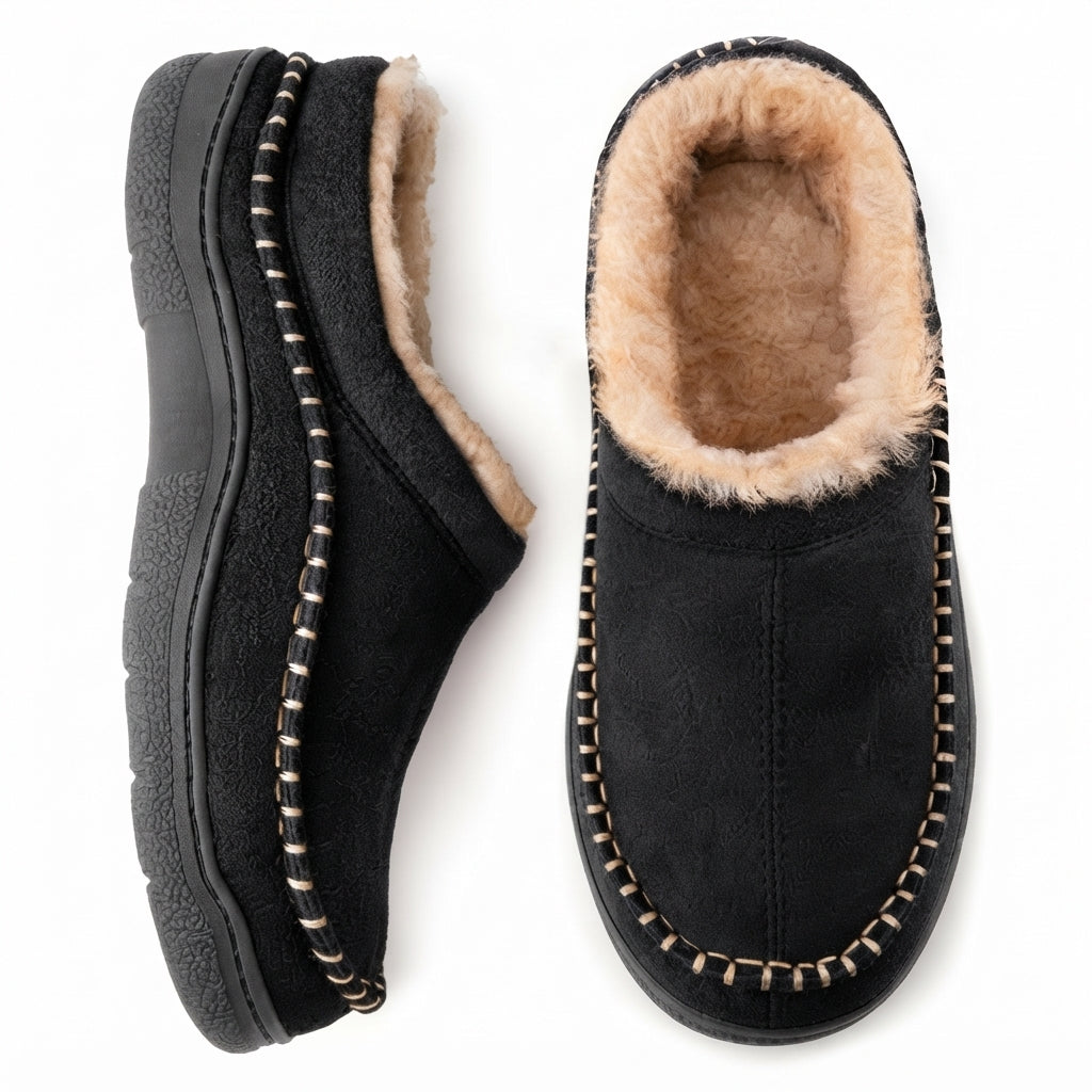 Oliver | Cozy Wide Fit Suede Moccasin Slippers for Men