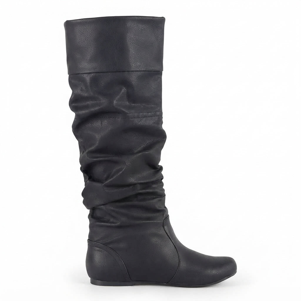 Rosamund | Comfortable Slouch Leather Knee High Boots for Women