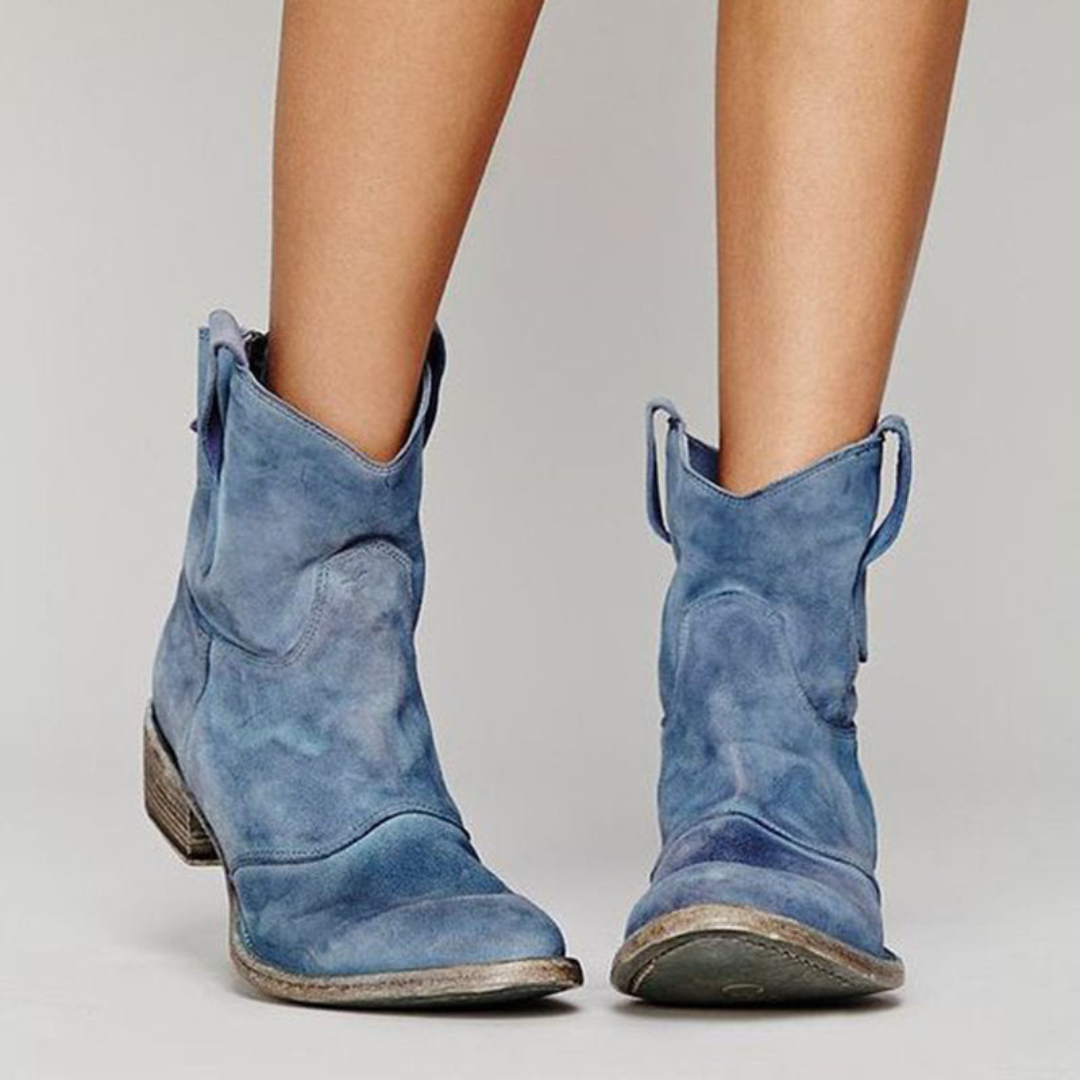 Jocosa | Relaxed Western Suede Ankle Boots