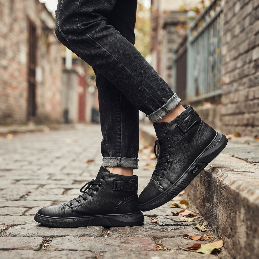 Mason | Comfortable Leather Lace-Up Ankle Boots for Men