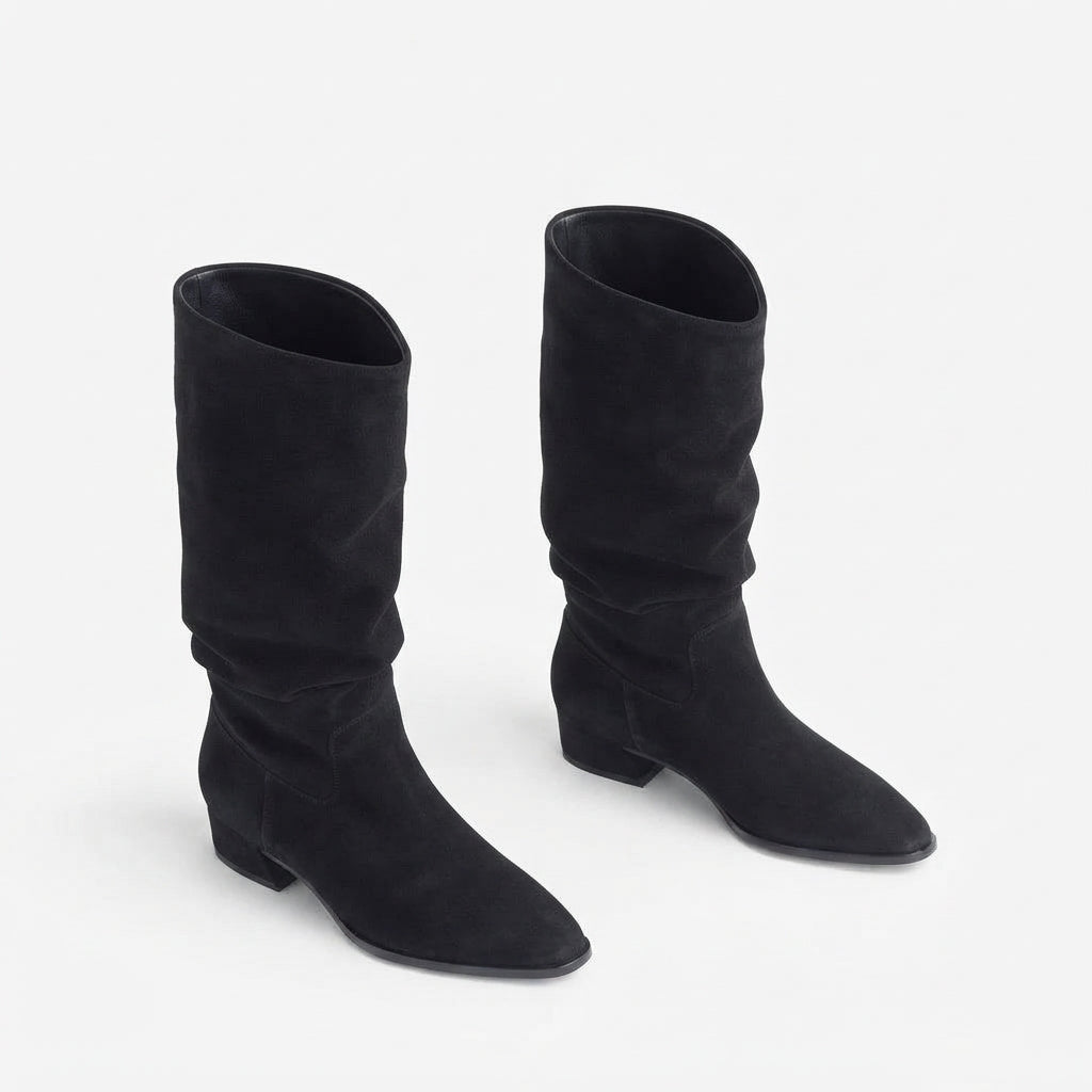 Octavia | Elegant Slouchy Faux Suede Knee High Boots for Women