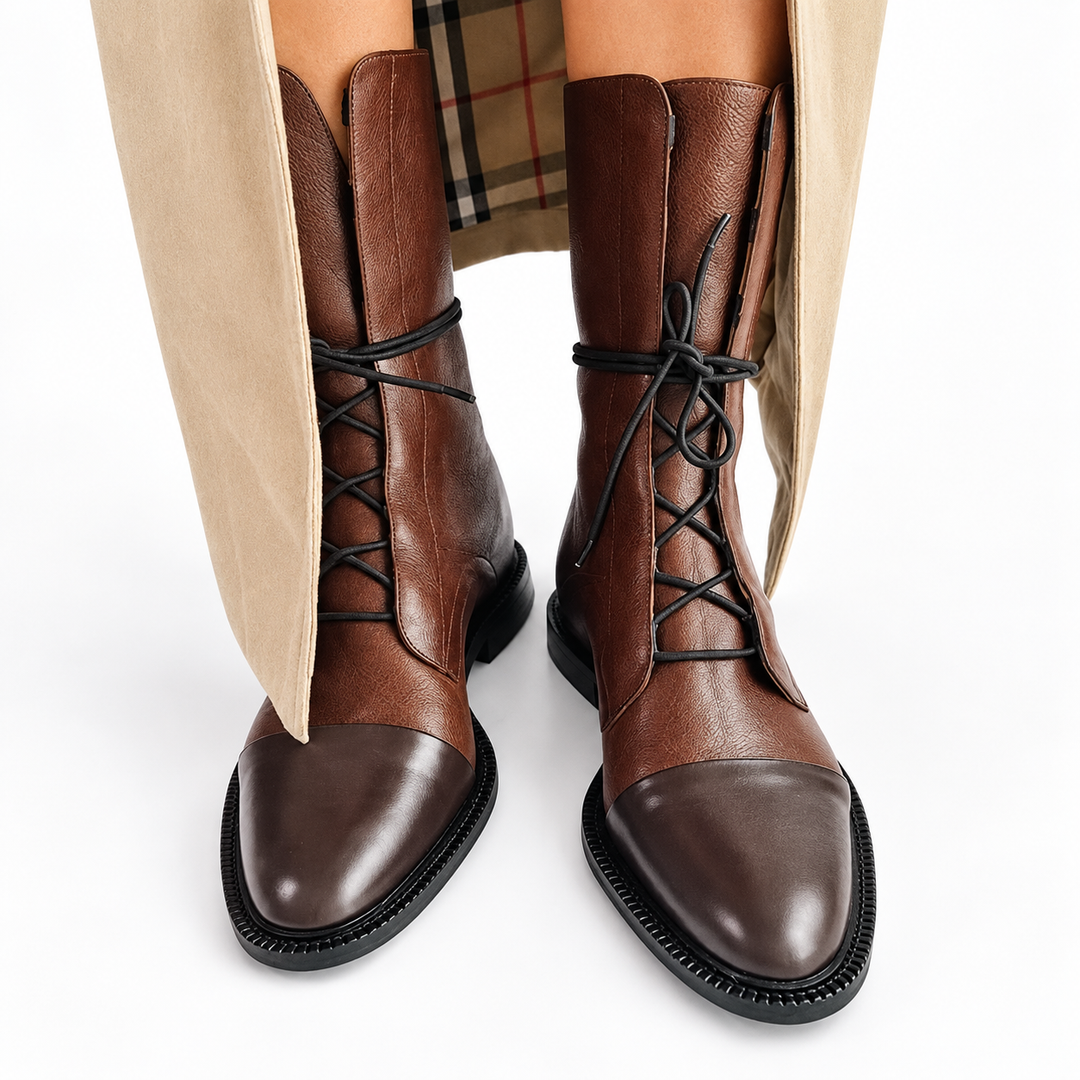 Seraphina | Timeless Lace-Up Cap Toe Combat Boots