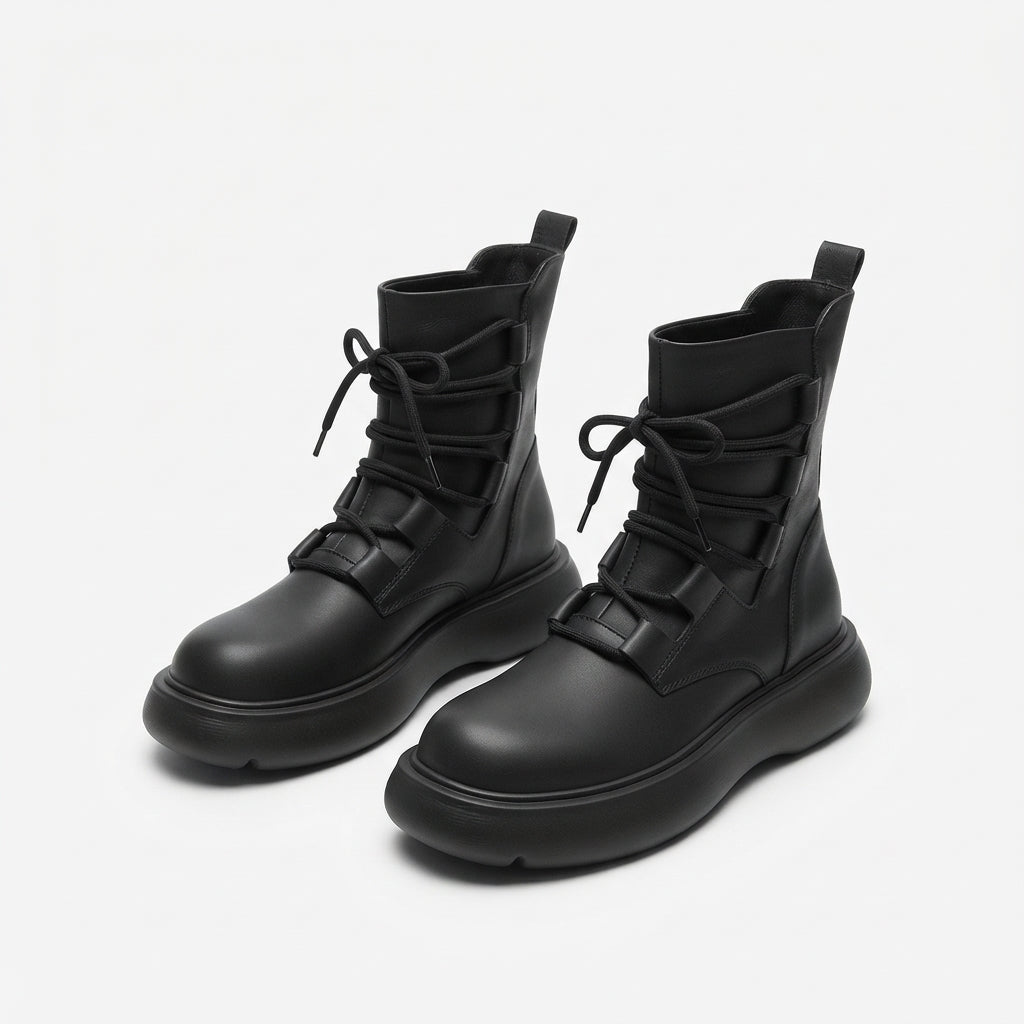 Cosima | Modern Chunky Lace-Up Combat Boots for Women