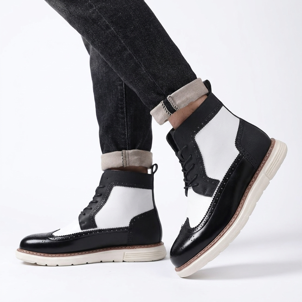 Mason | Stylish Suede Brogue Lace-Up Boots for Men