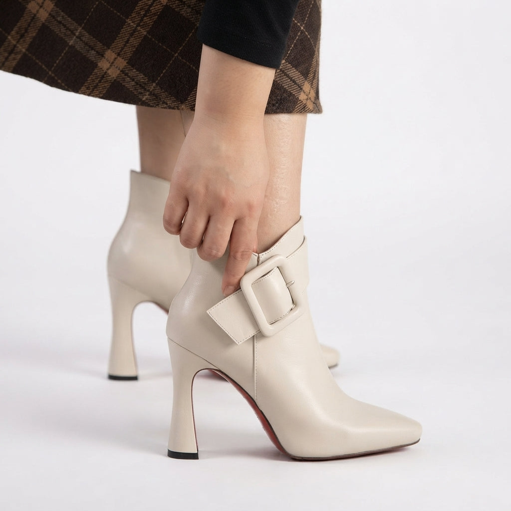 Petra | Elegant Pointed Toe High Heeled Ankle Boots for Women