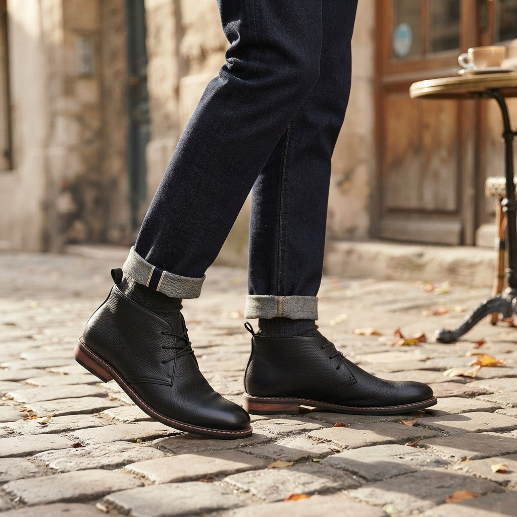 Keaton | Classic Lace-Up Chukka Ankle Boots for Men