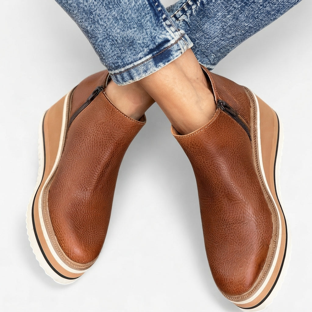 Petra | Practical Waterproof Platform Ankle Boots for Women