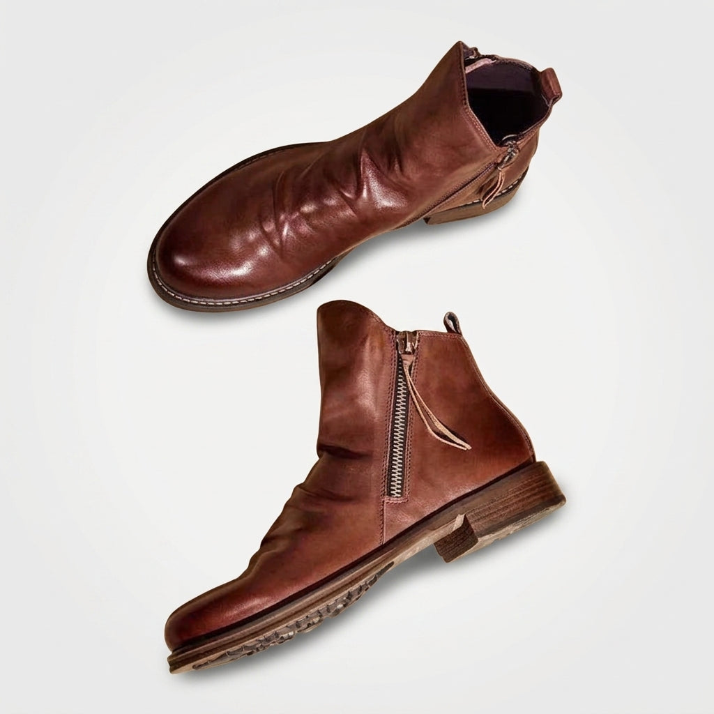 Lorenzo | Relaxed Slouch Leather Ankle Boots for Men