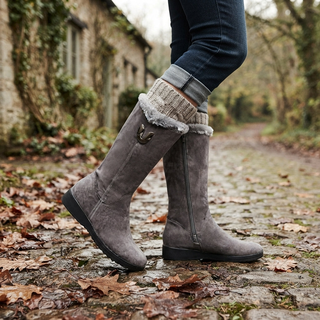 Una | Warm Fur-Lined Knee High Winter Boots for Women