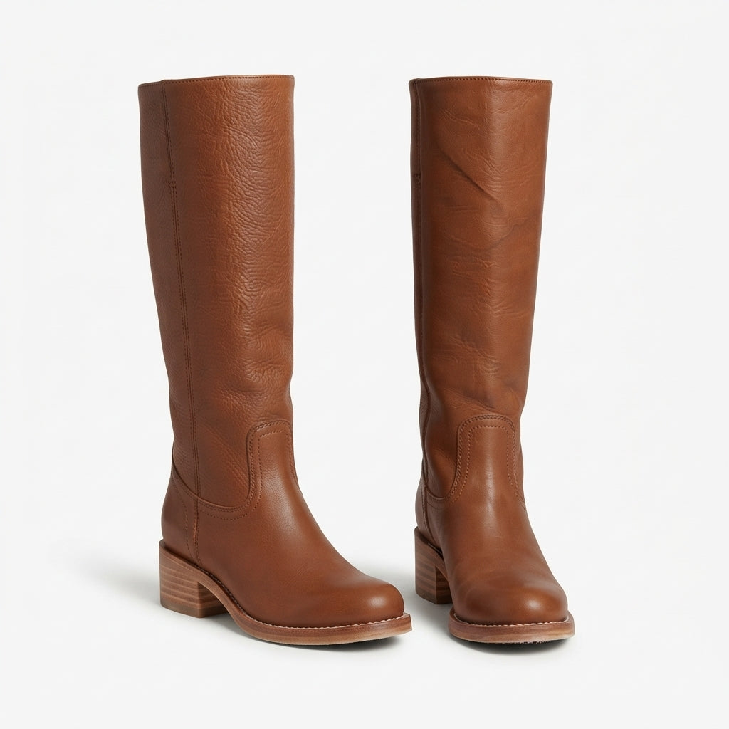Beatrice | Classic Block Heel Knee High Riding Boots