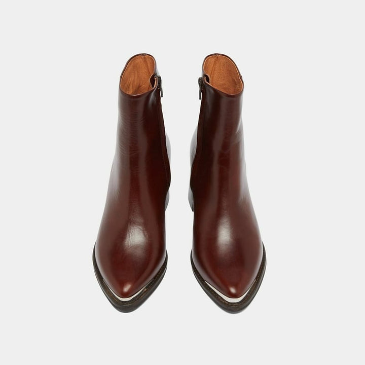 Marguerite | Elegant Leather Block Heel Ankle Boots Women