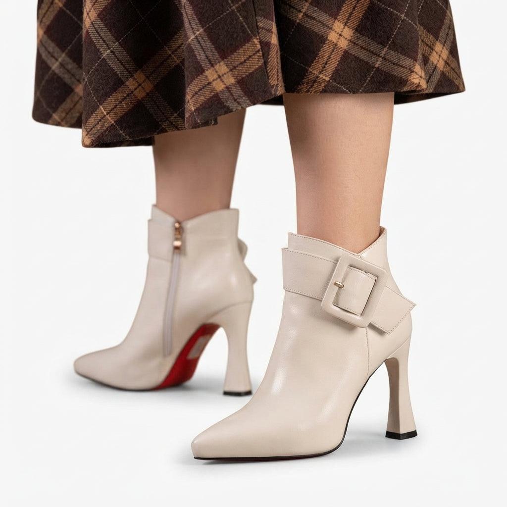 Petra | Elegant Pointed Toe High Heeled Ankle Boots for Women