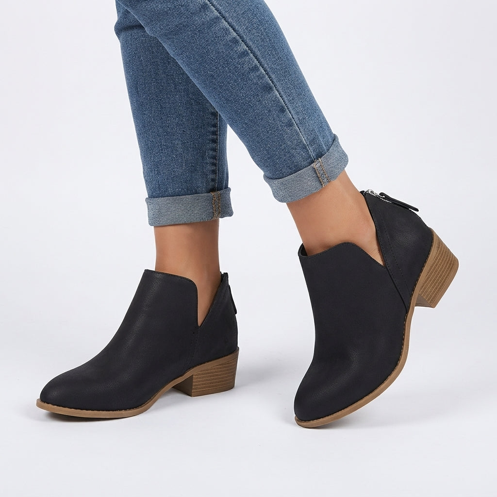 Elise | Casual Pointed Toe Heeled Ankle Boots for Women