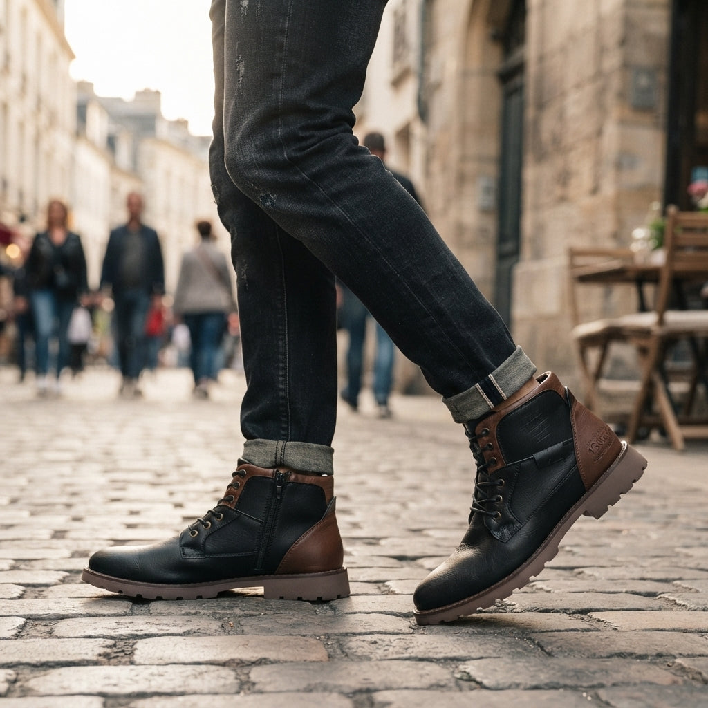 Bryn | Practical Lace-Up Combat Ankle Boots for Men