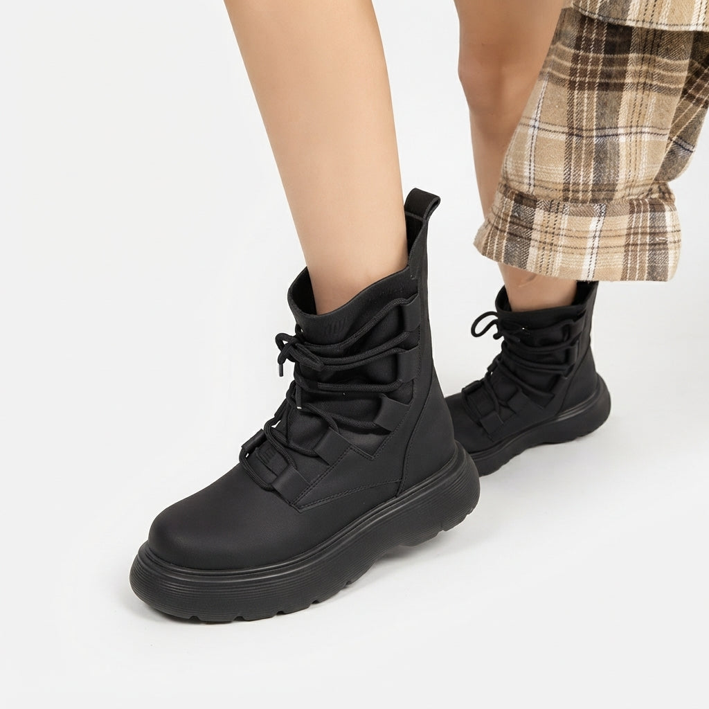 Cosima | Modern Chunky Lace-Up Combat Boots for Women