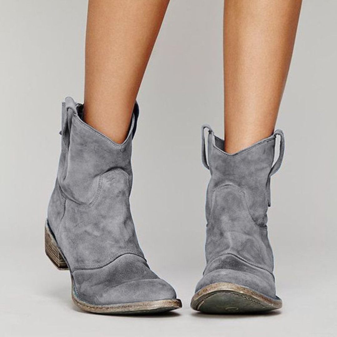 Jocosa | Relaxed Western Suede Ankle Boots